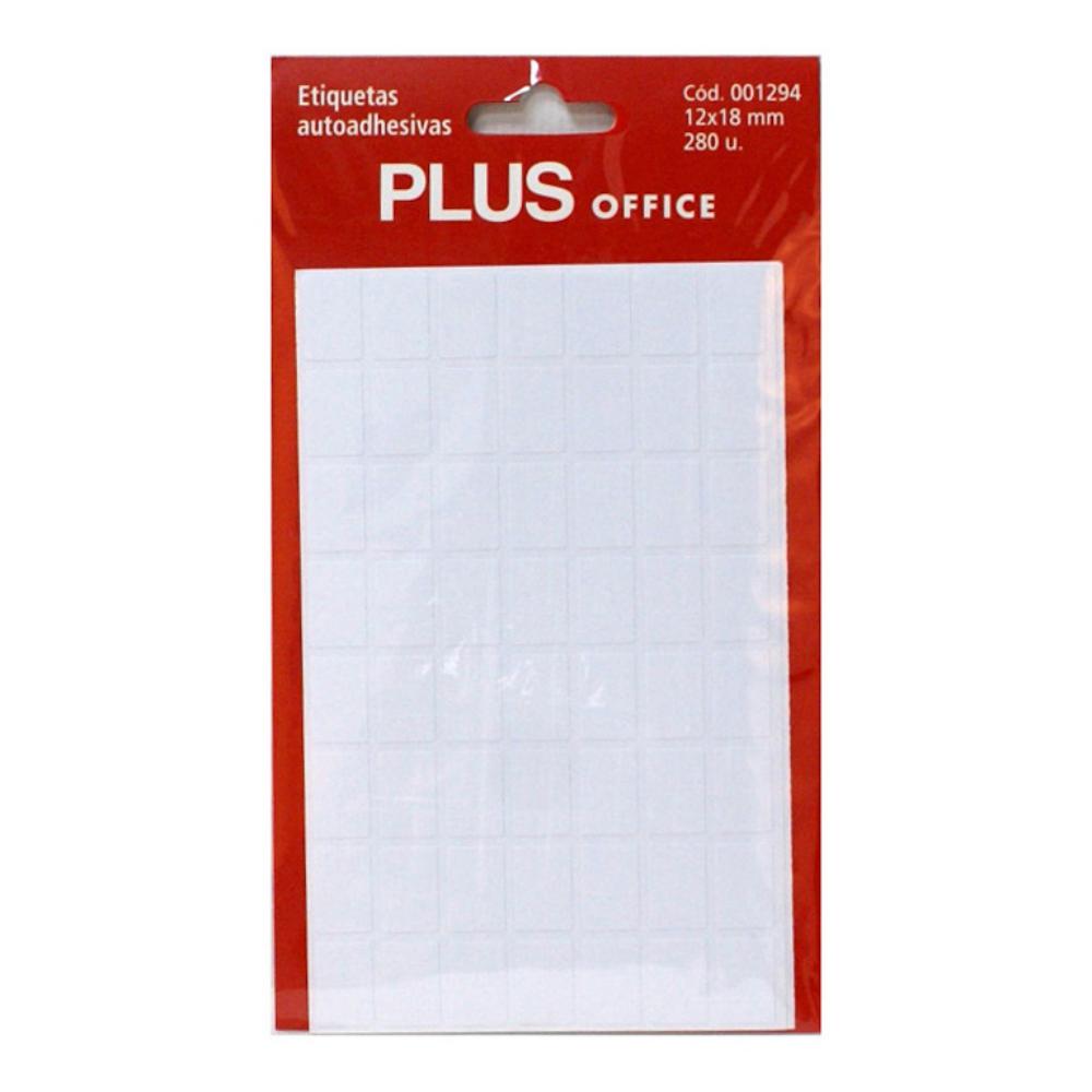 ETIQUETAS AUTOADHESIVAS PLUS OFFICE 12X18 MM 280 ETIQUETAS 5 HOJAS