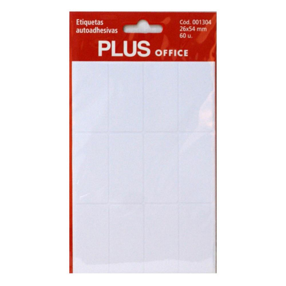 ETIQUETAS AUTOADHESIVAS PLUS OFFICE 26X54 MM 60 ETIQUETAS 5 HOJAS