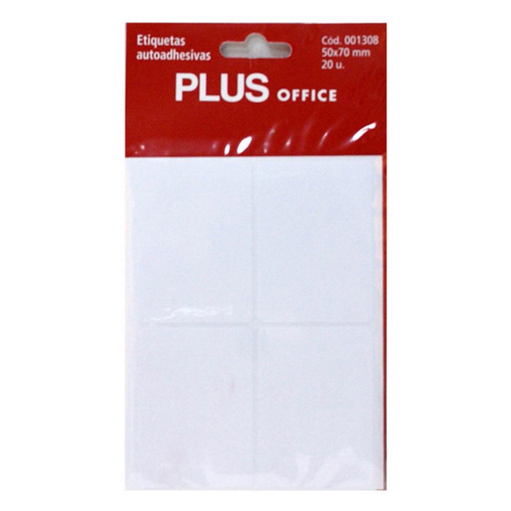 ETIQUETAS AUTOADHESIVAS PLUS OFFICE 53X82 MM 20 ETIQUETAS 5 HOJAS
