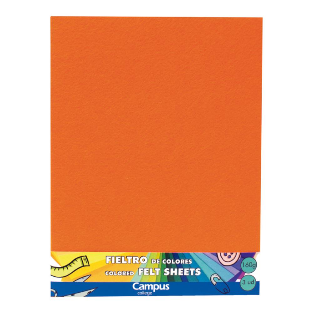 FIELTRO 23X30 MAKRO NARANJA B/3U