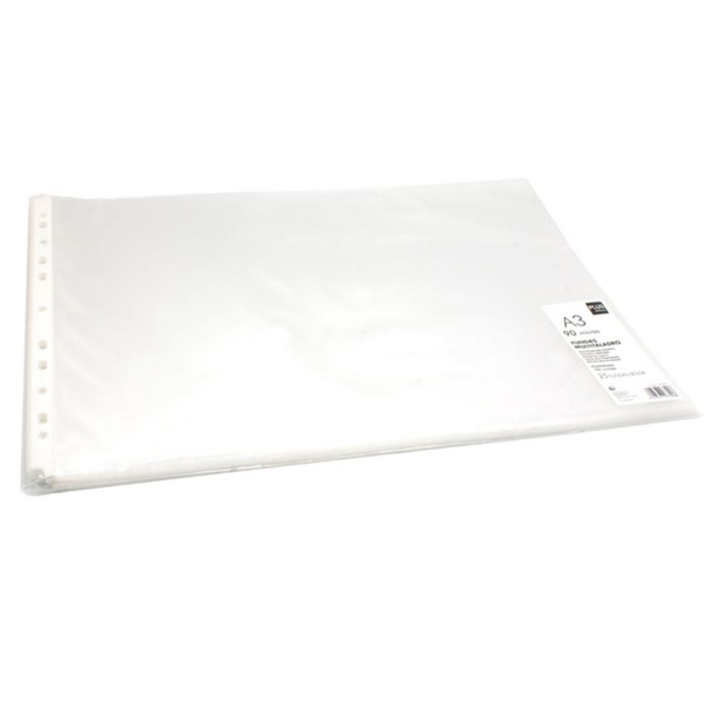 FUNDA MULTITALADRO PLUS OFFICE A3 PP 90 MICRAS CRISTAL 25UD