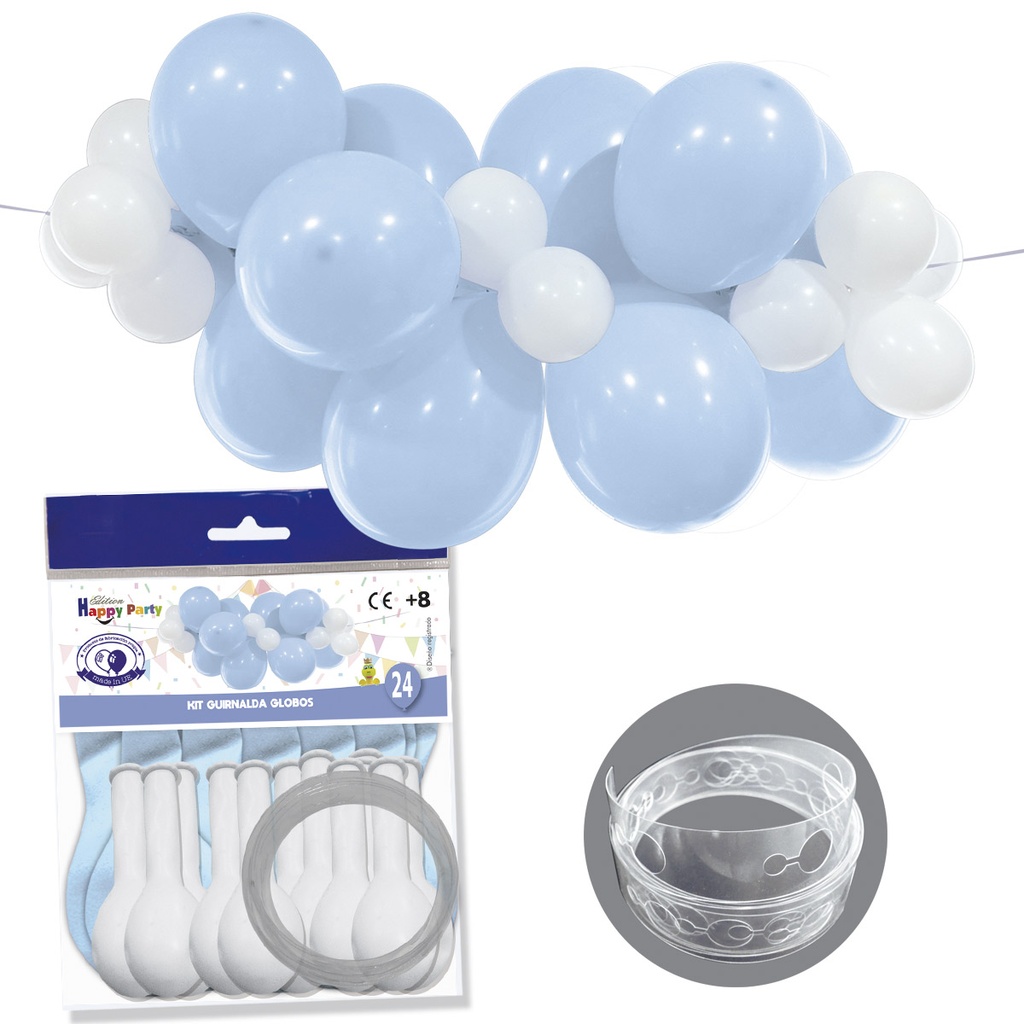 GUIRNALDA 24 GLOBOS AZUL/BLANCO 2426-7201