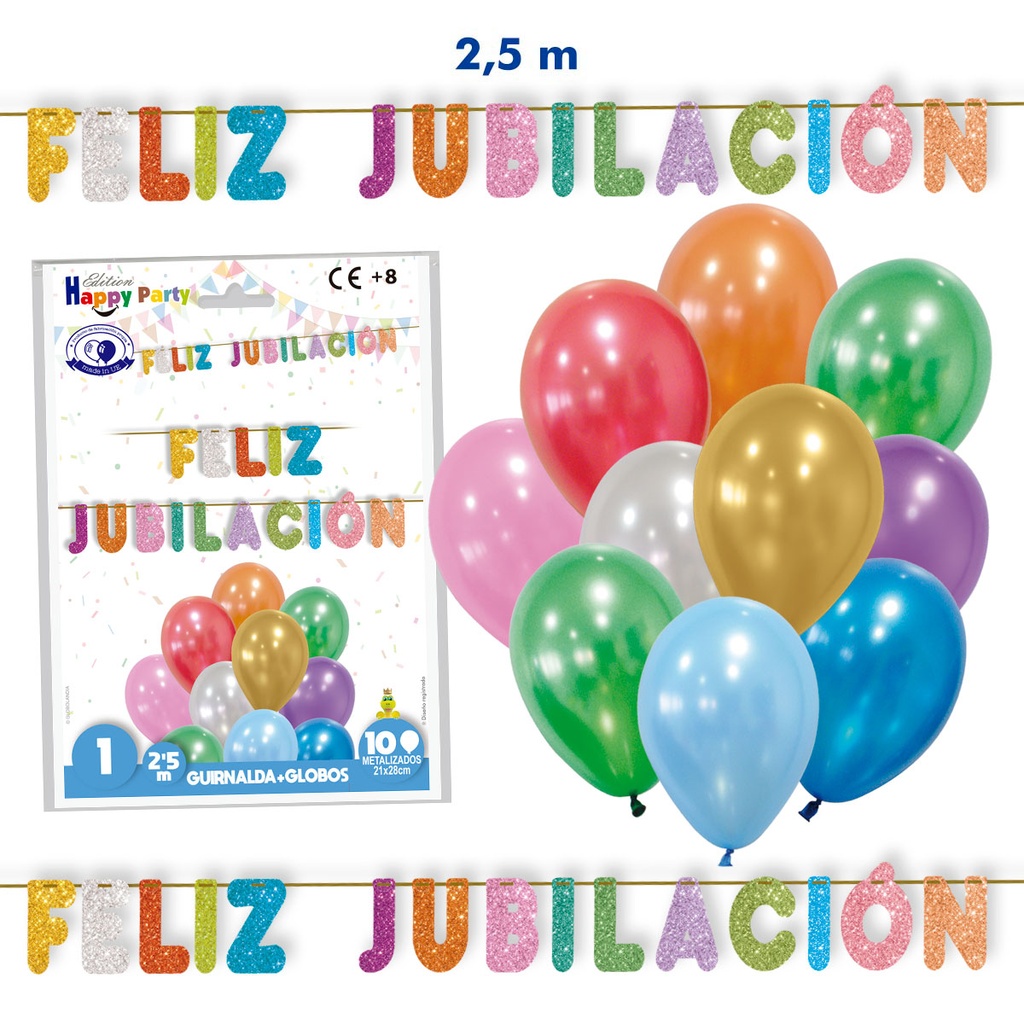 GUIRNALDA FELIZ JUBILACIÓN COLORES 5374