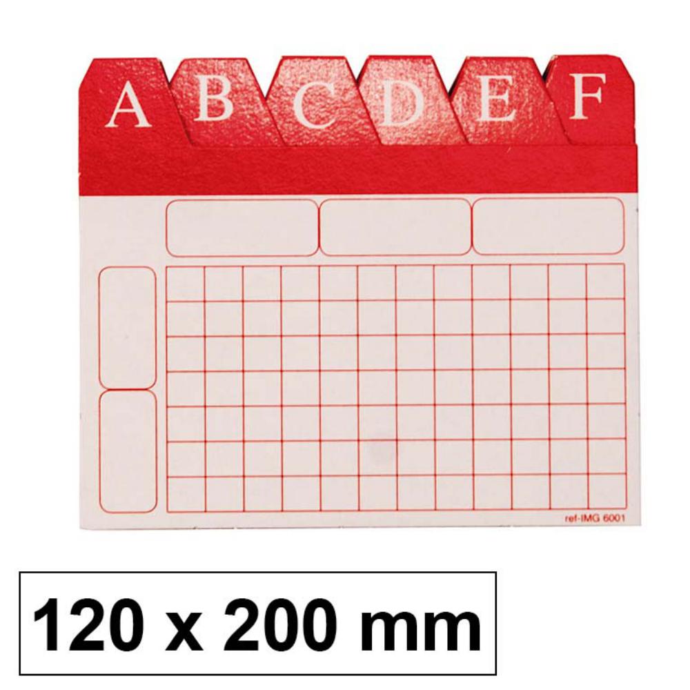 INDICE FICHERO CARTON 125X20