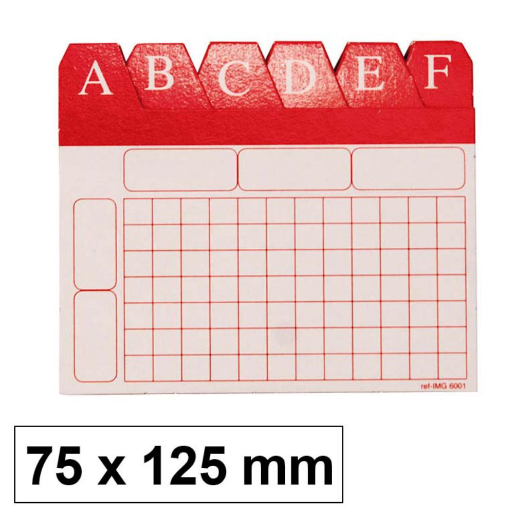 INDICE FICHERO CARTON 75X125
