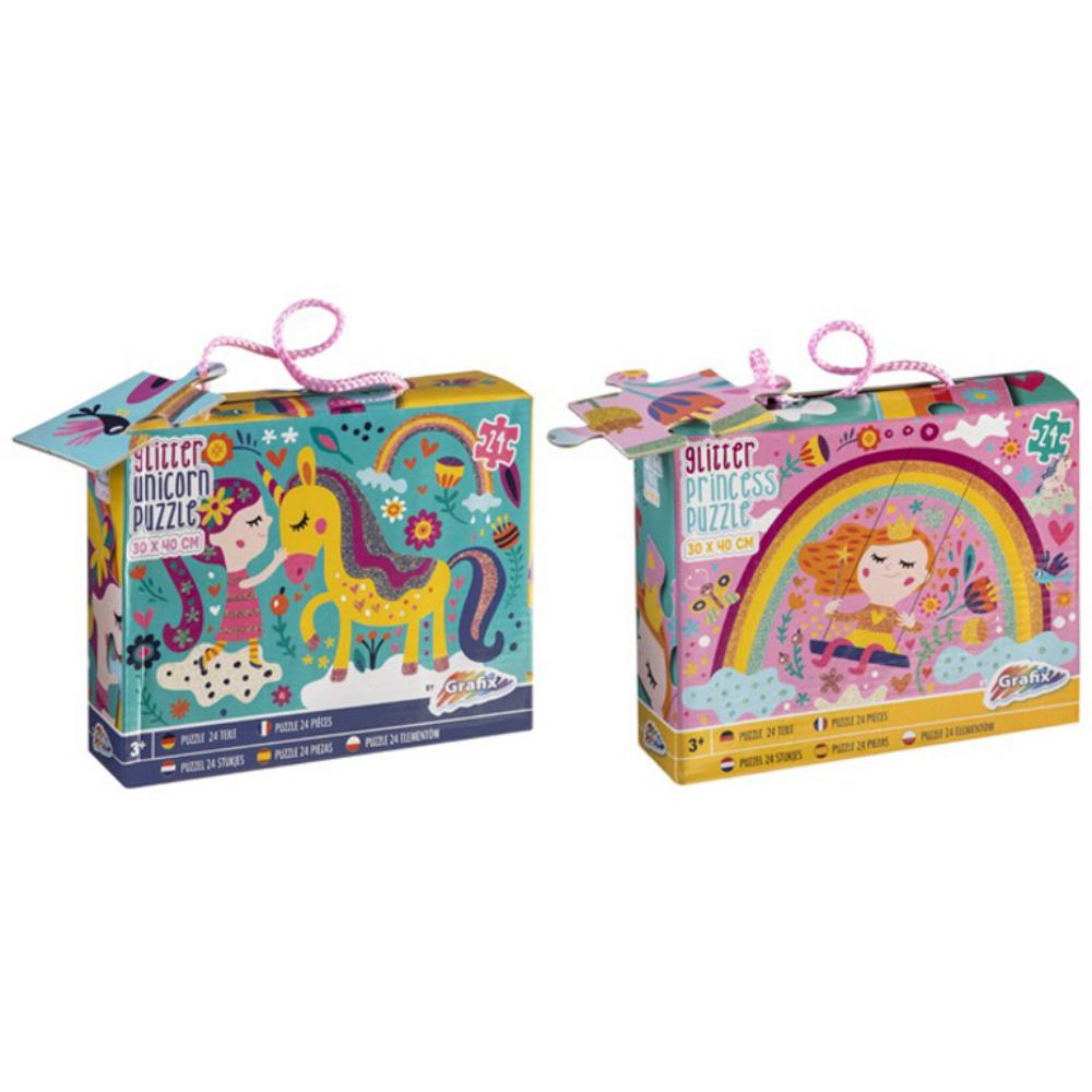 JUEGO EDUC.24p PUZZLE GLITTER