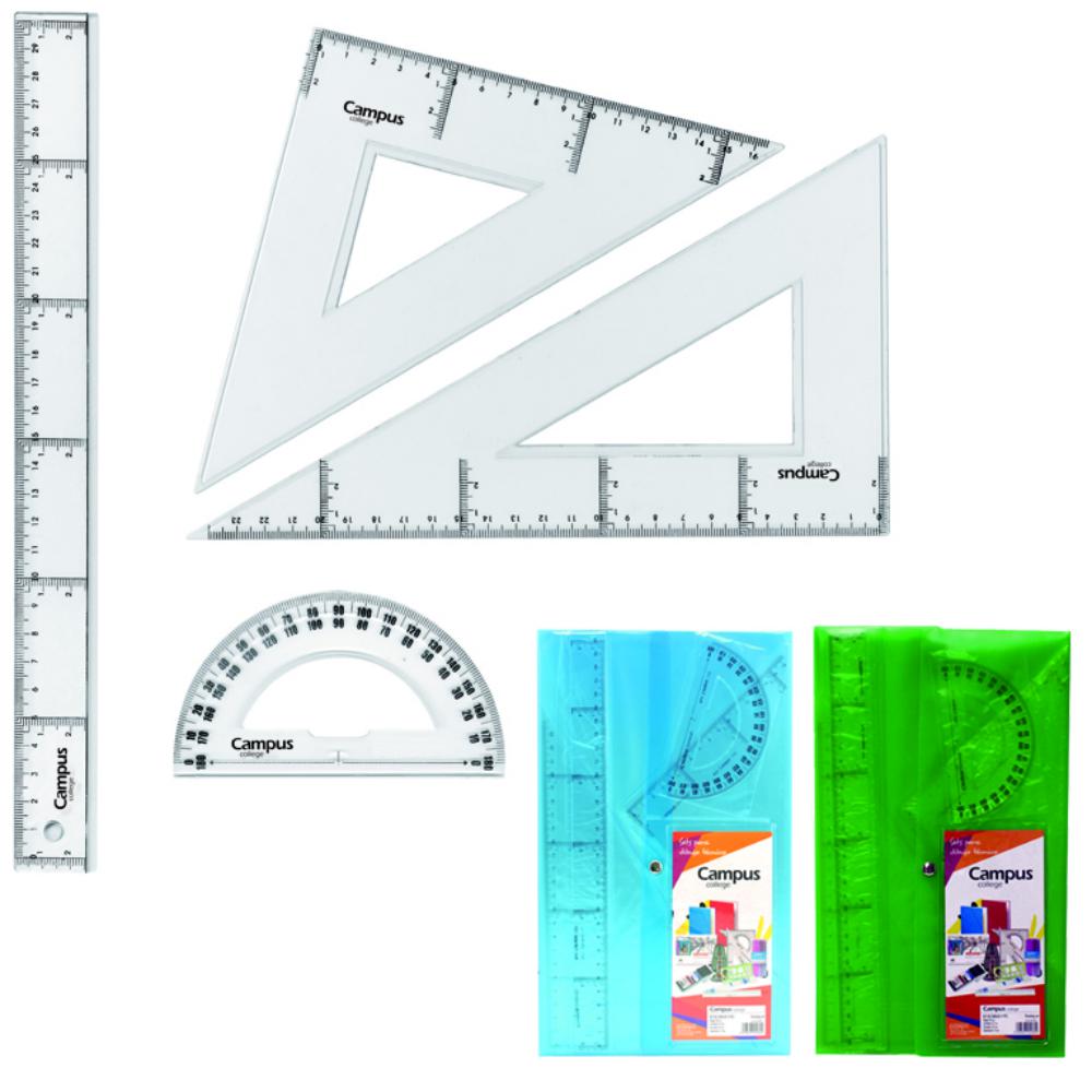 JUEGO REGLAS 25 CM 4 PCS FUNDA VERDE