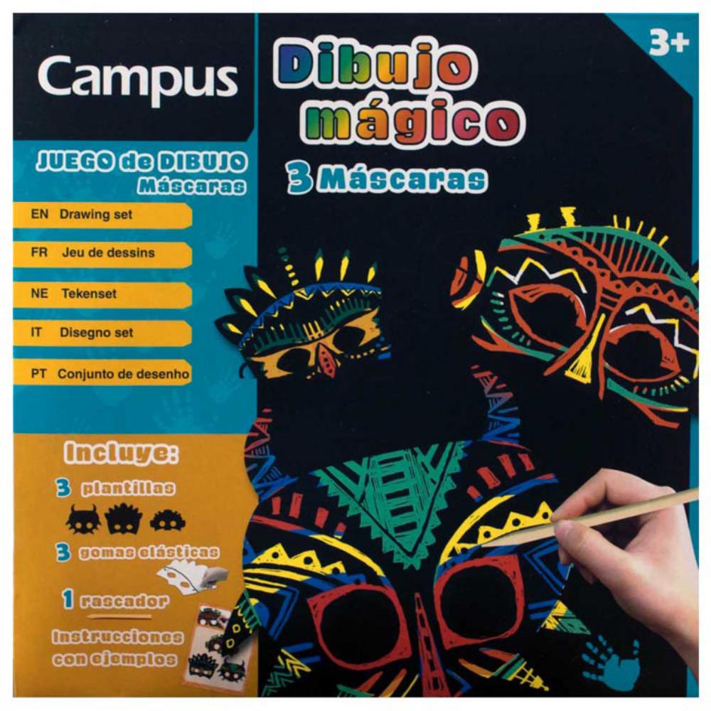 LAMINA DIBUJO MAGICO MASCARAS