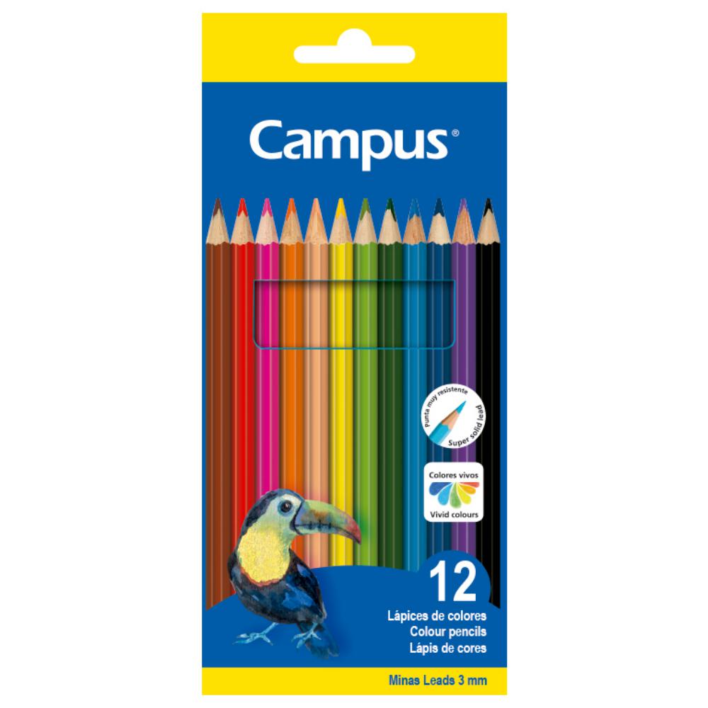 LAPICES DE COLORES MADERA CAMPUS COLLEGE 12 COLORES