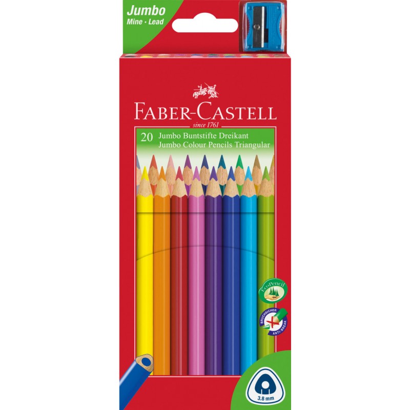 LAPIZ FABER TRIAN.JUMB.20 COLO