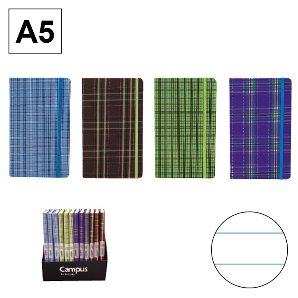 LIBRETA A5 80G 96H C/GOMA TELA