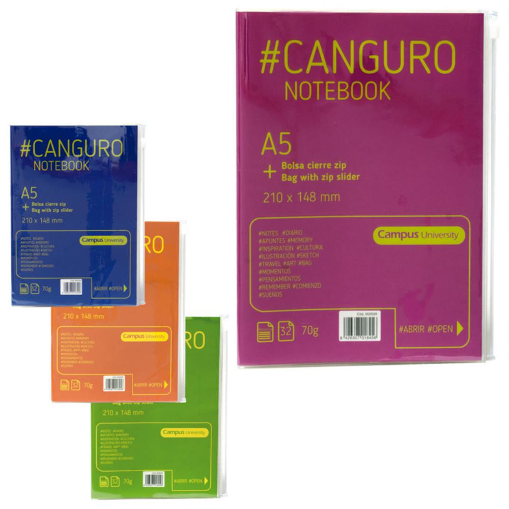 LIBRETA A5 CANGURO 70G 32H SURTIDO