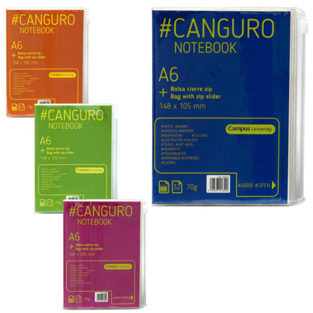LIBRETA A6 CANGURO 70G 32H SURTIDO