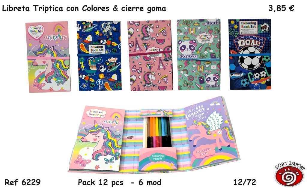 LIBRETA TRIPTICA&COLORES 6229