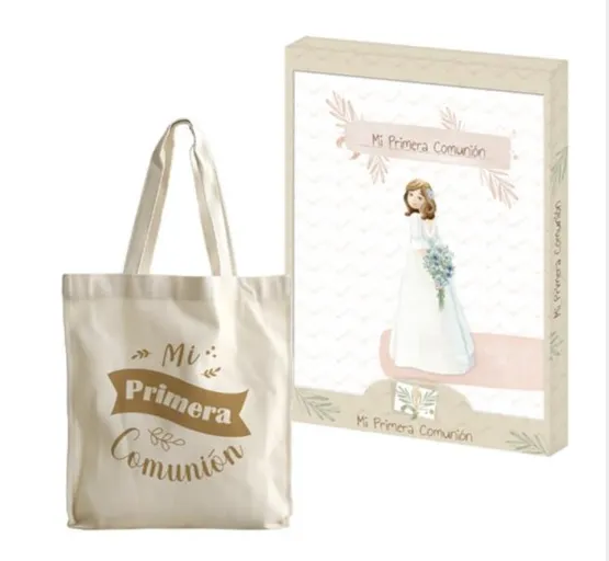 LIBRO COMUNION NIÑA+BOLSA TOTE