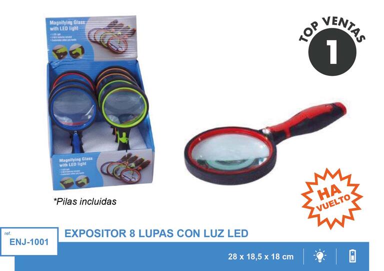 LUPA CON LUZ LED SURT.ENJ-1001 EXP.8U