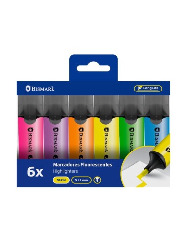 MARCADOR FLUORES.LONG-LIFE 6COL.332208