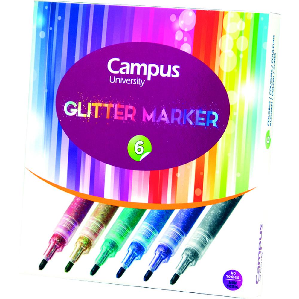MARCADOR GLITTER B/6