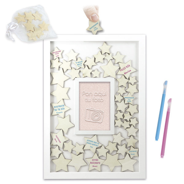 MARCO DESEOS CON ESTRELLAS+2 BOLIGRAFOS