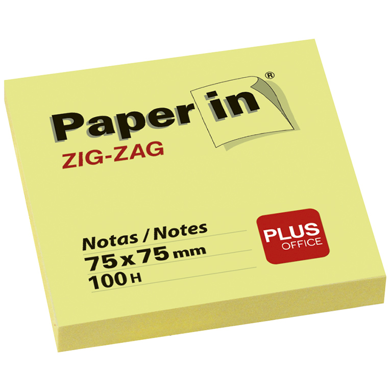NOTAS PAPER IN 75X75 AMARILLAS ZIG ZAG