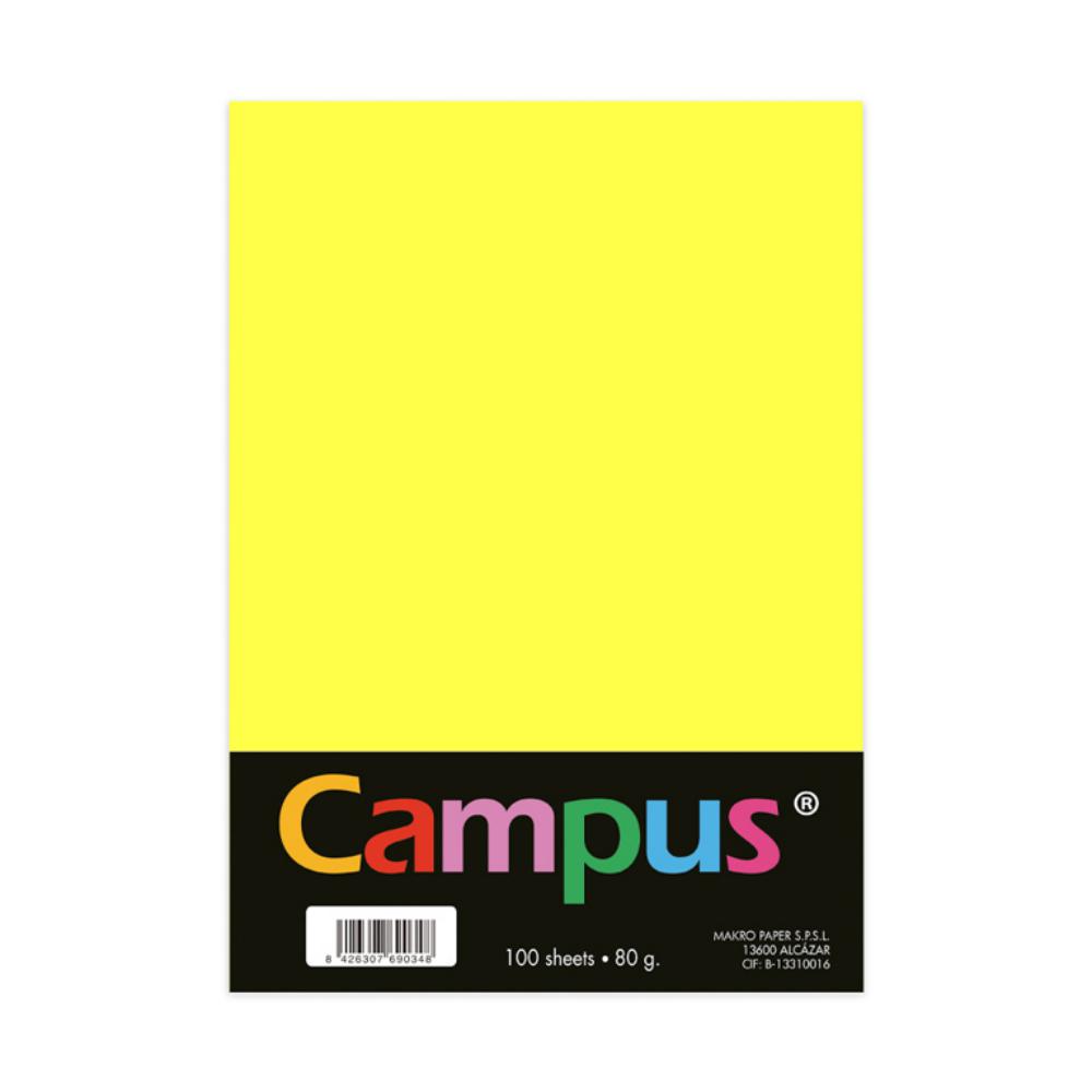 PAPEL A4 80GR 100H AMARILLO LIMON
