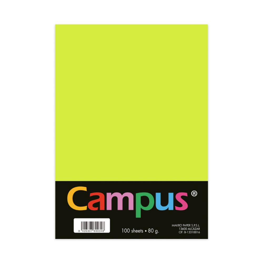 PAPEL A4 80GR 100H AMARILLO NEON
