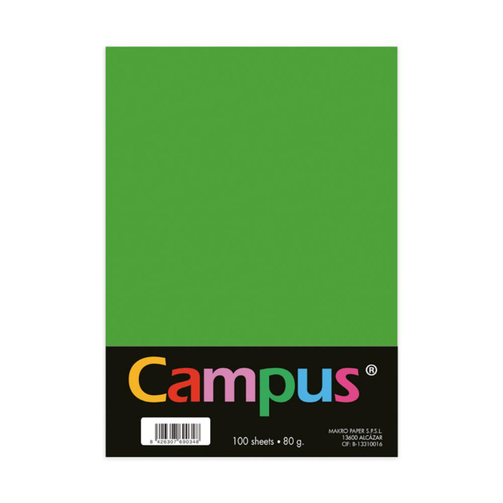 PAPEL A4 80GR 100H VERDE MANZANA