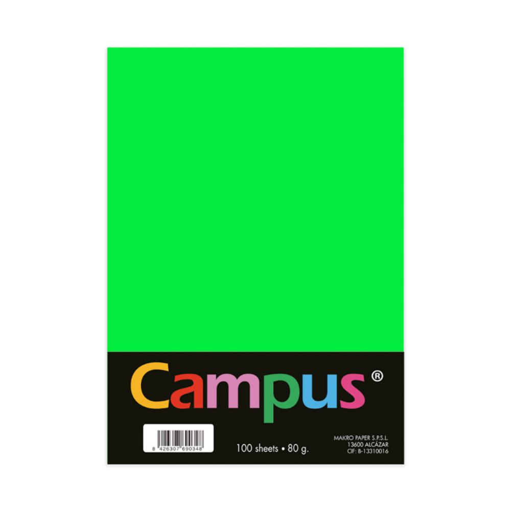 PAPEL A4 80GR 100H VERDE NEON