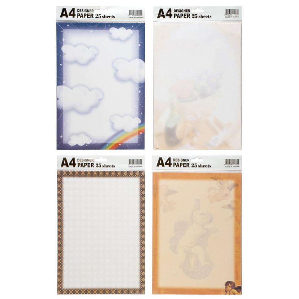 PAPEL A4 SOBRE 25H 4 DISEÑOS