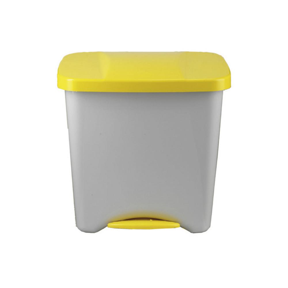 PAPELERA PEDAL BCO 50L AMARILL
