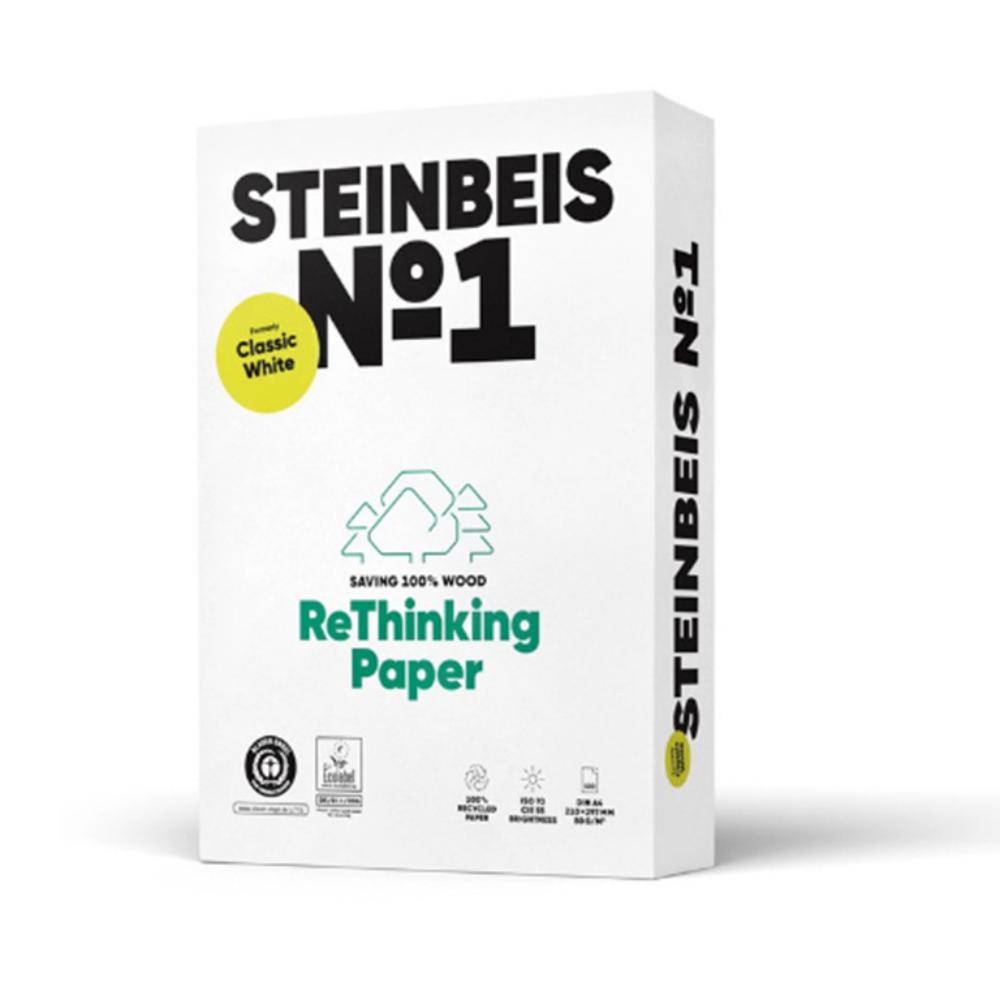 PAPEL A4 100% RECICLADO STEINBEIS Nº1 80G 500 HOJAS