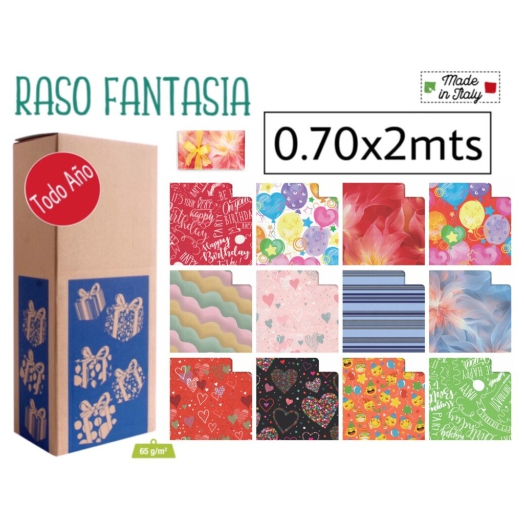 PAPEL REGALO TODO TIEMPO FANTASIA 0,70x2MTRS 50UD
