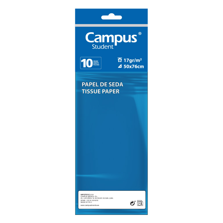 PAPEL SEDA 10 H AZUL MAKRO