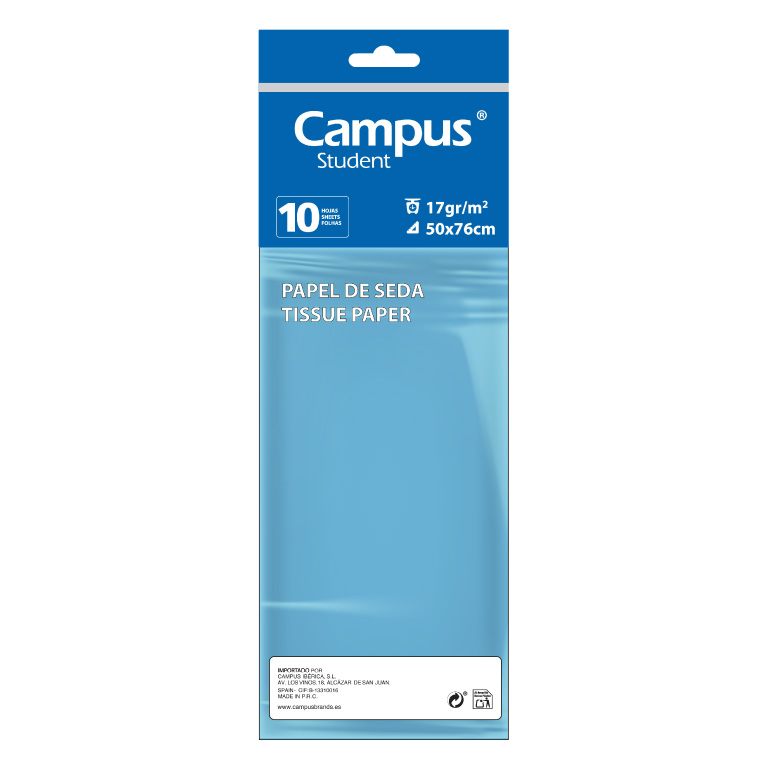 PAPEL SEDA 10 H CELESTE MAKRO