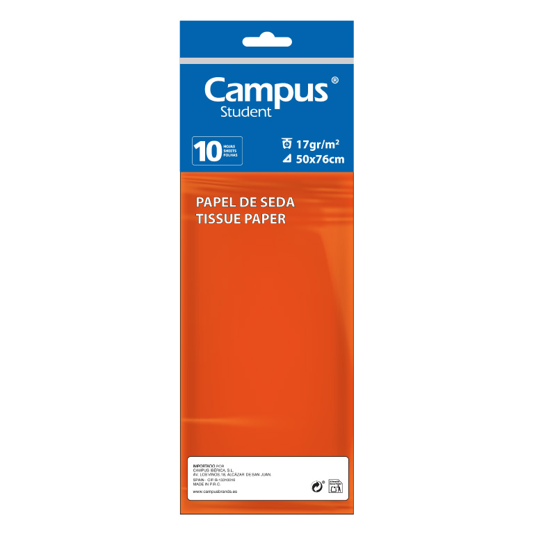 PAPEL SEDA 10 H NARANJA MAKRO