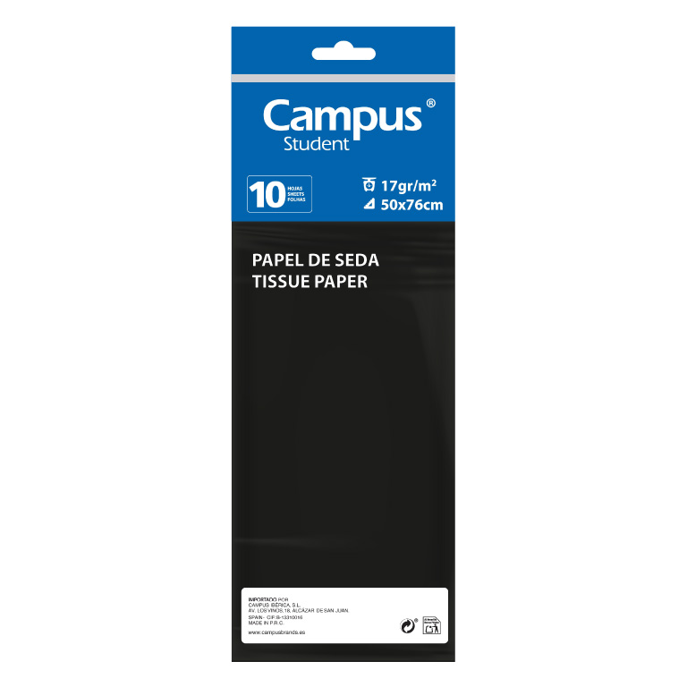 PAPEL SEDA 10 H NEGRO MAKRO