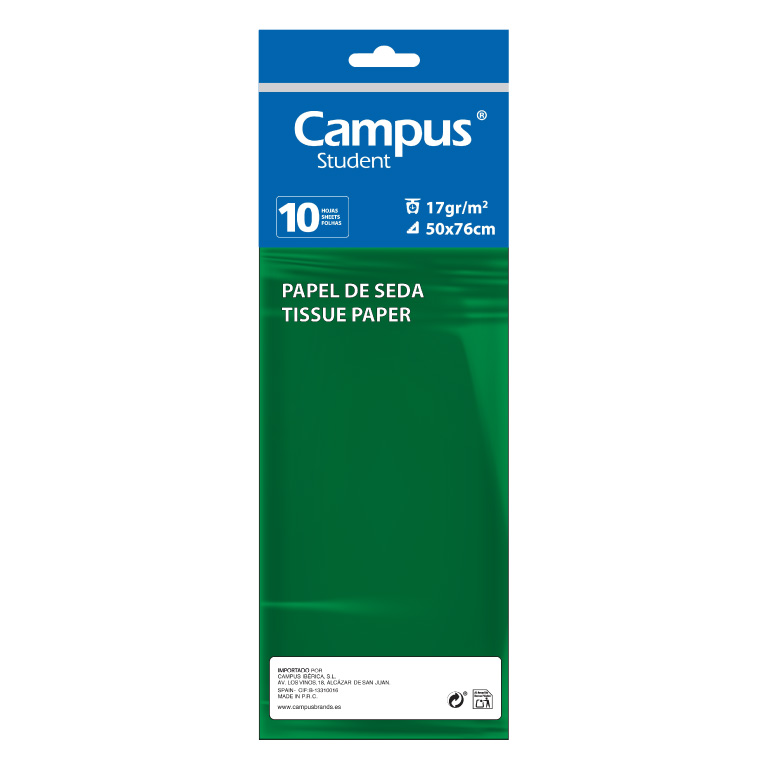 PAPEL SEDA 10 H VERDE OS.MAKRO