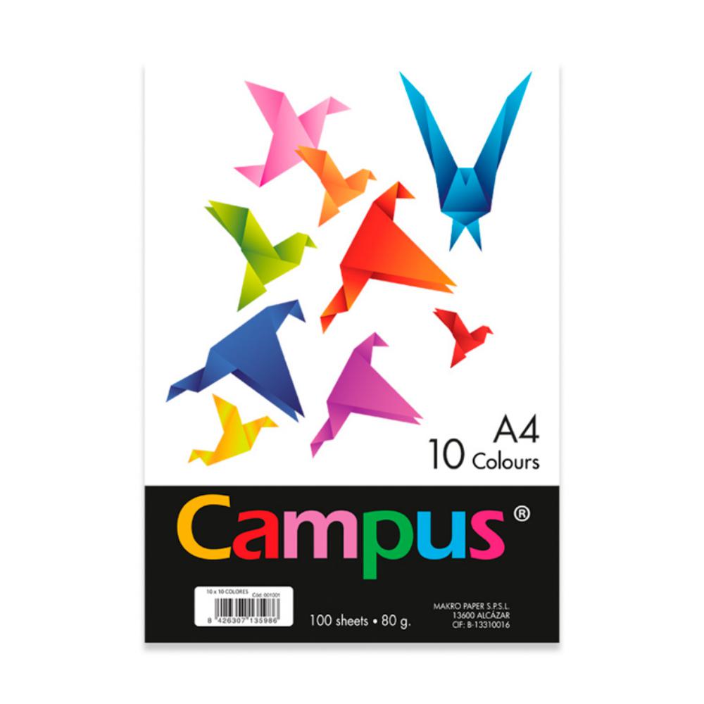 PAQUETE 100H A4 80gr 10 COLORES MAKRO