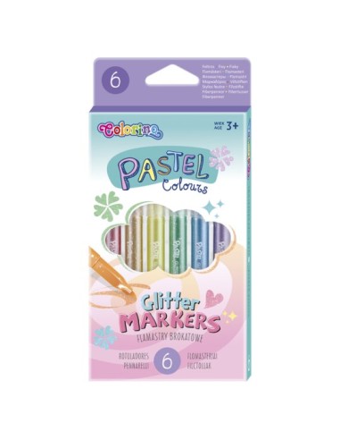 ROTULADORES GLITTER PASTEL COLORINO 82565PTR