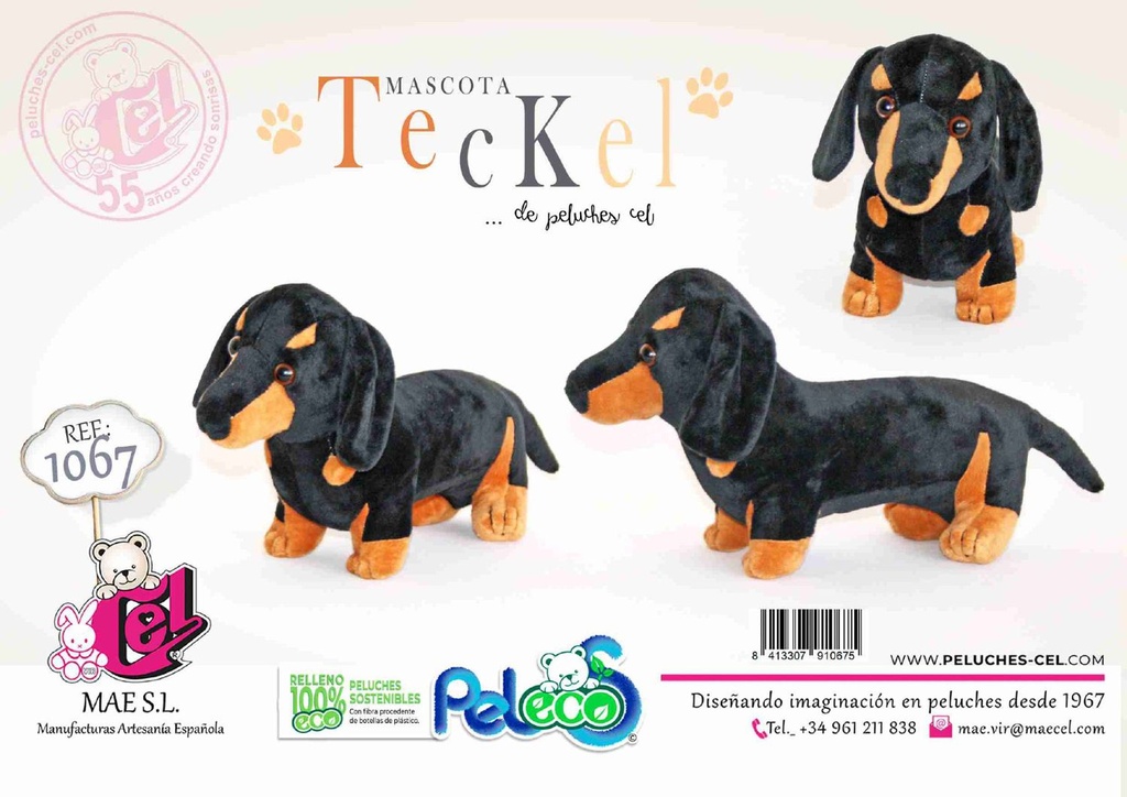 PELUCHE PERRO TECKEL 2 COLORES