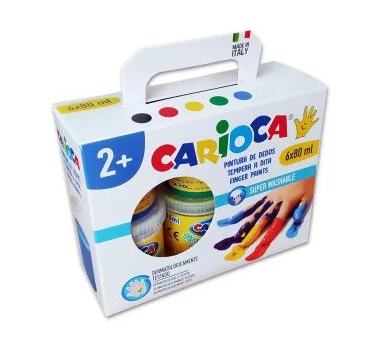 PINTURA DEDOS CARIOCA 6U 100ML