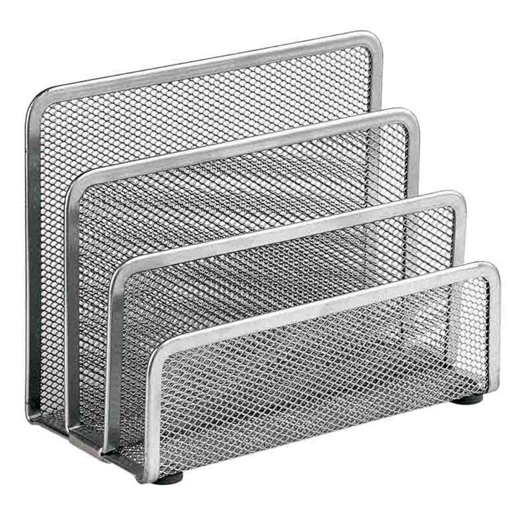 PORTACARTAS REJILLA PLATA