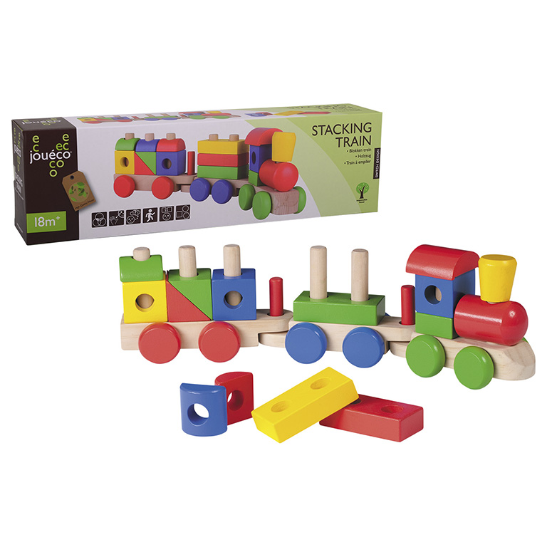 JUGUETE JOUECO TREN APILABLE MADERA
