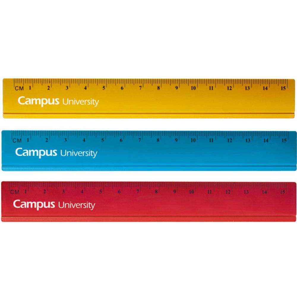REGLA CAMPUS 15cm METALICA COLORES