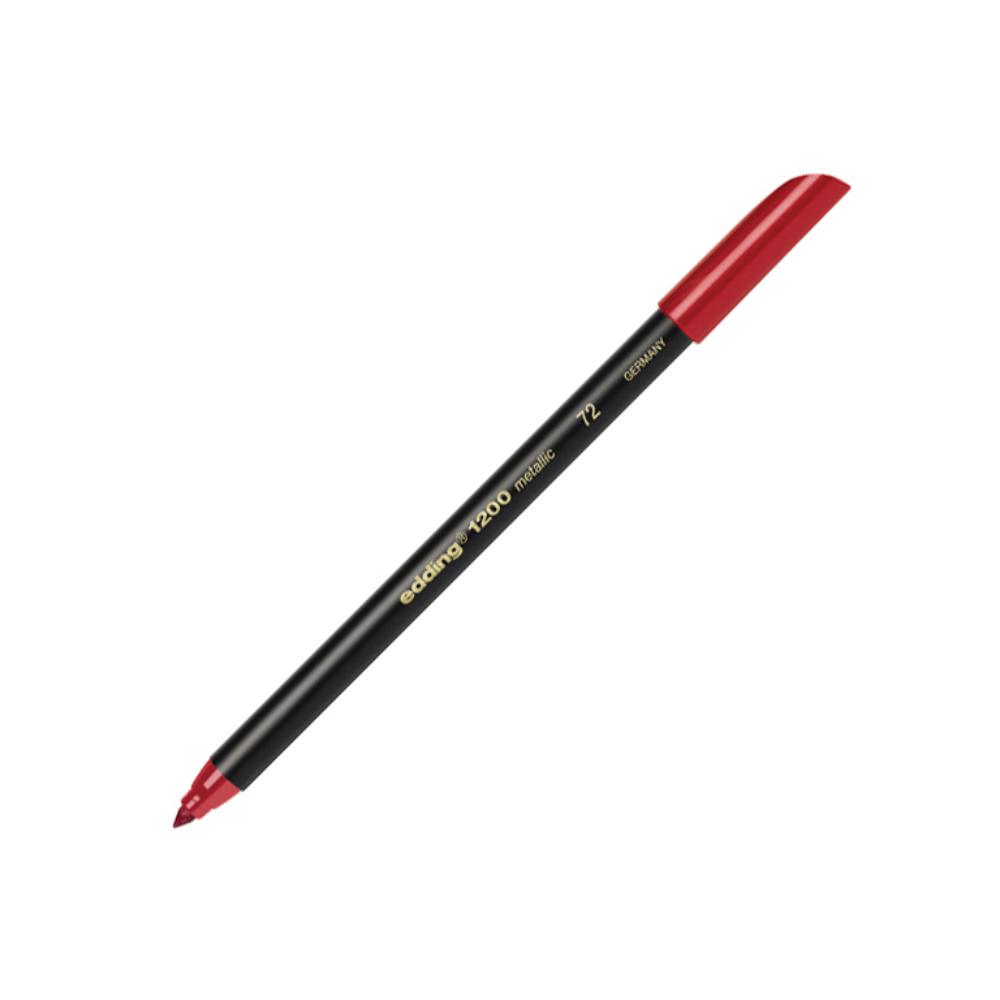 ROTULADOR PUNTA FIBRA EDDING 1200 ROJO METALICO