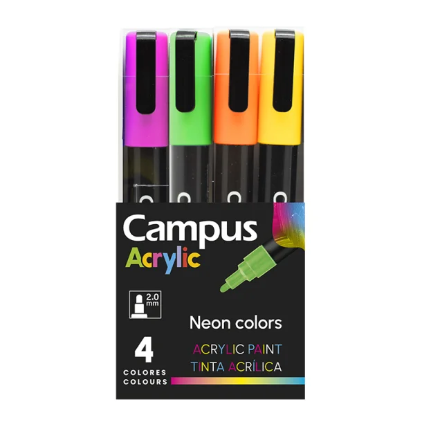 ROTULADORES ACRILICOS CAMPUS 4 COL NEON