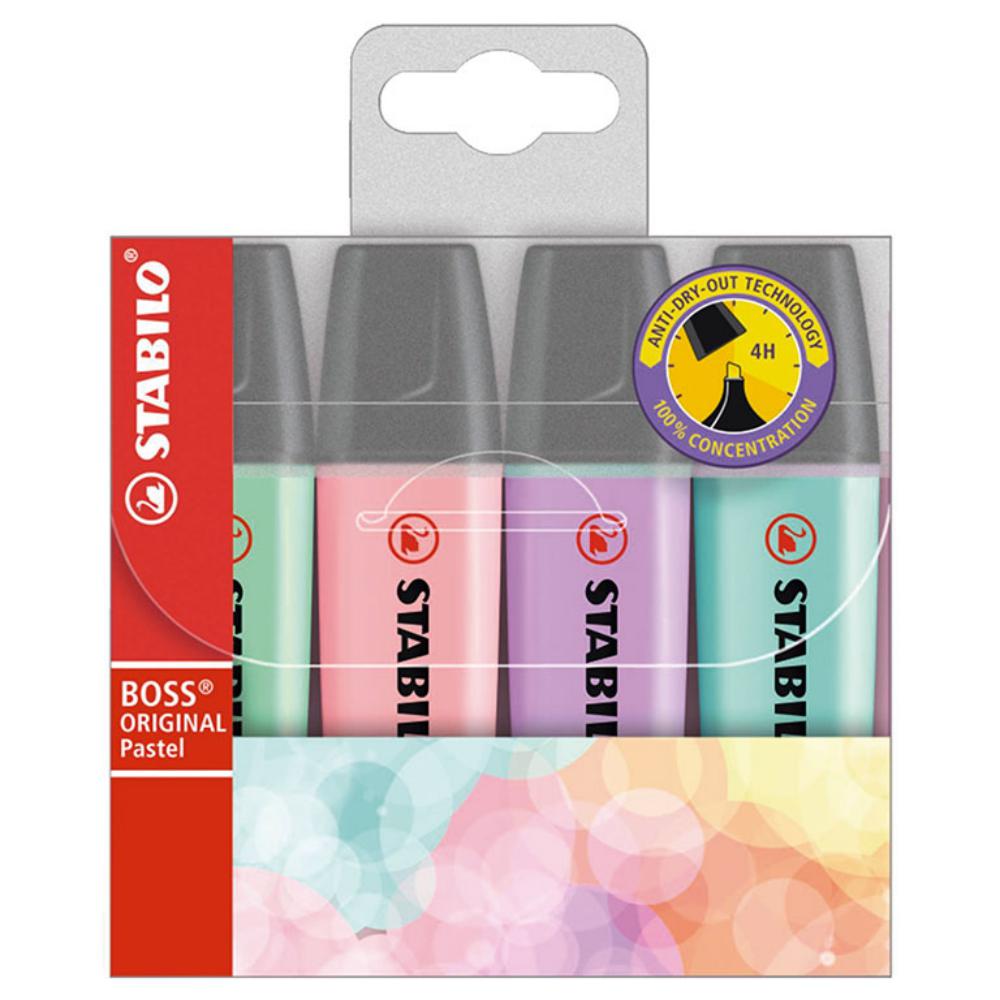 ROTULADOR FLUORESCENTE STABILO 4 COLORES PASTEL 70/4-3