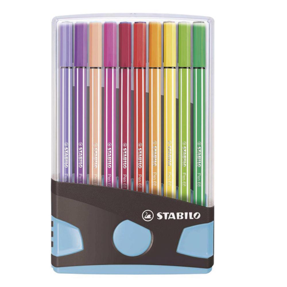 ROTULADOR PUNTA FIBRA STABILO PEN-68 COLOR PARADE ESTUCHE 20 UD.