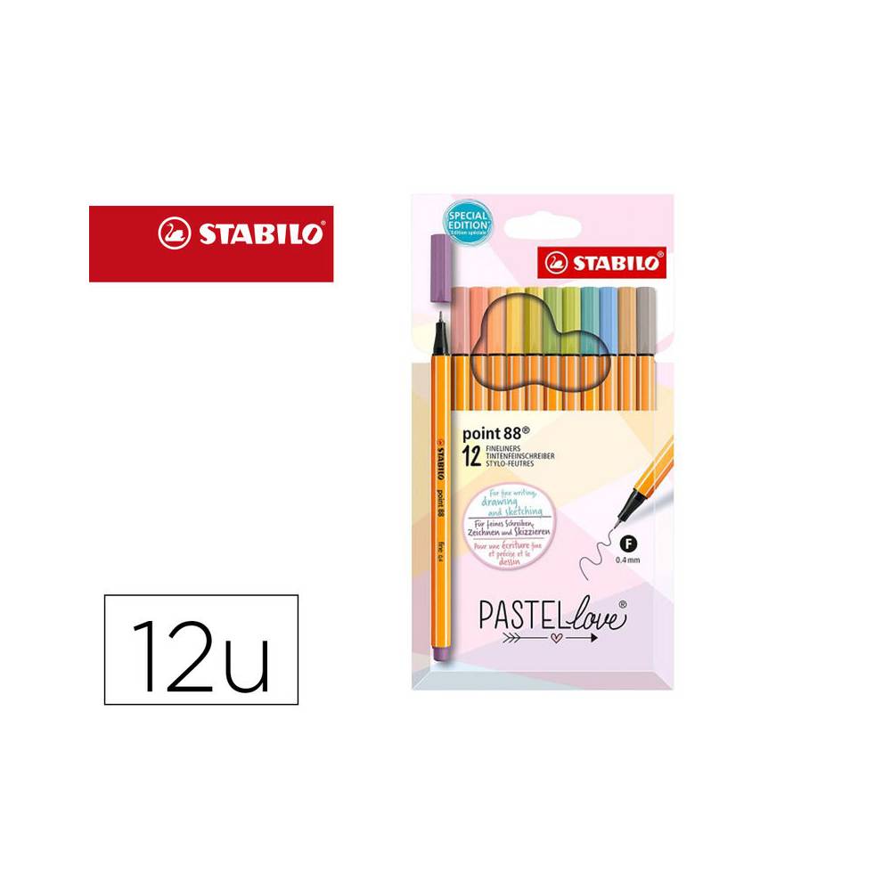 ROTULADOR STABILO POINT 88 PASTEL 12U 8812-7-7