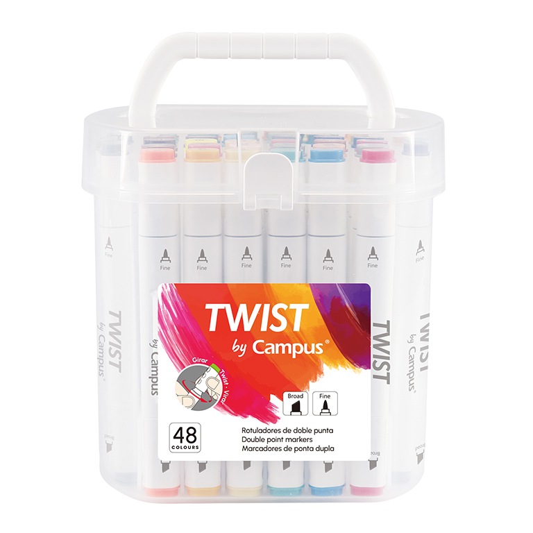 ROTULADOR TWIST DOBLE PUNTA 48u